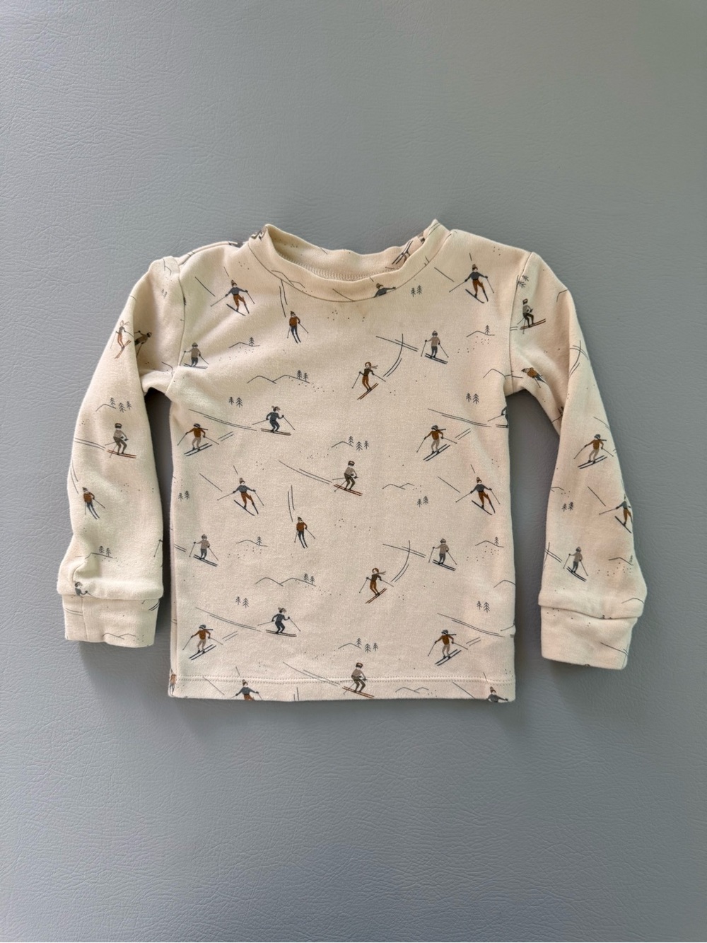 Rylee + Cru Baby Skiers Mountain Skiing Print Long Sleeve Shirt 18-24M